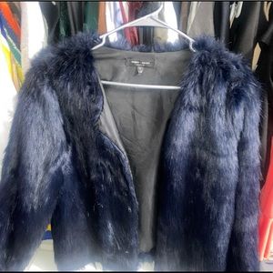 Romeo and Juliet Blue Faux Fur Coat